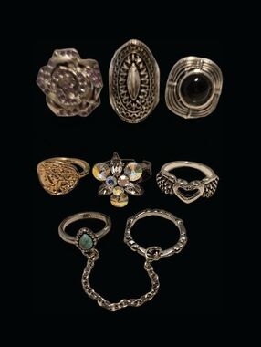 8 Piece Bundle Of Rings In Gold & Silver Tones